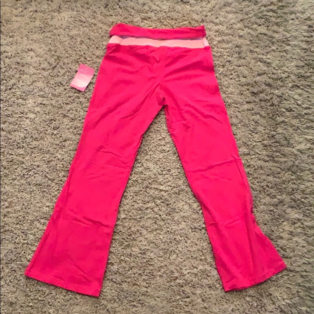 Hot pink yoga pants